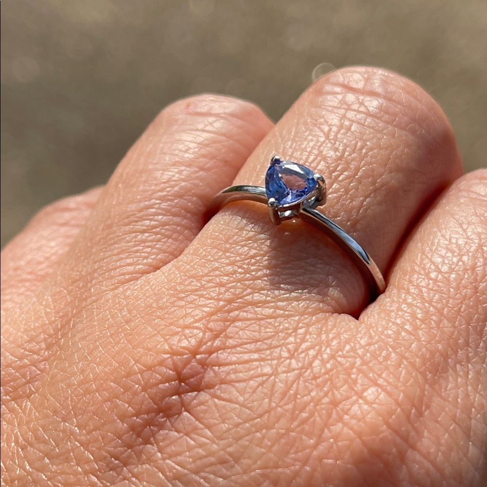 NWT Natural Tanzanite Gemstone Cute Ring 925 Sterling Silver Size 9